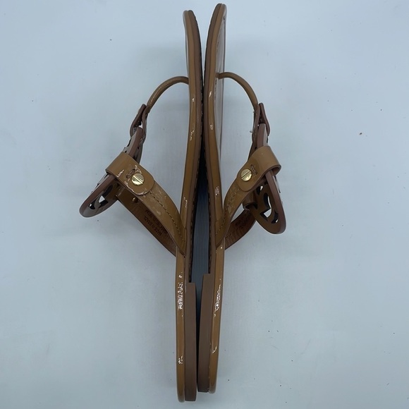 Tory Burch Beige patent leather flat Miller thong t strap sandals 10.5 - Picture 5 of 8